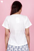 Cambric Cotton Pintucked Top With Floral Print